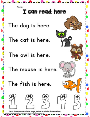 Sight Word to Read - here